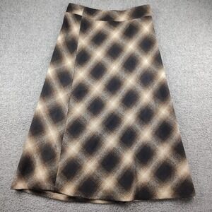 Eddie Bauer Skirt Wool Shadow Plaid Blend A Line Maxi Skirt Size 8 Career Office